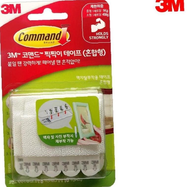 3M 코맨드 심플한 찍찍이 테이프 (혼합형) 강력접착 양면테잎