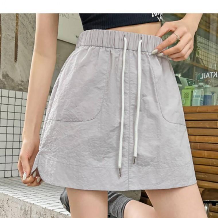 바스락 여성 밴딩 여름 숏팬츠 반바지 스커트팬츠 A라인 치마바지