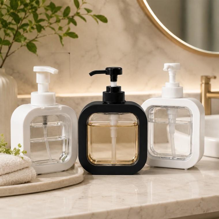 사각 펌프 디스펜서 500ml 주방 욕실 세제 핸드워시 용기