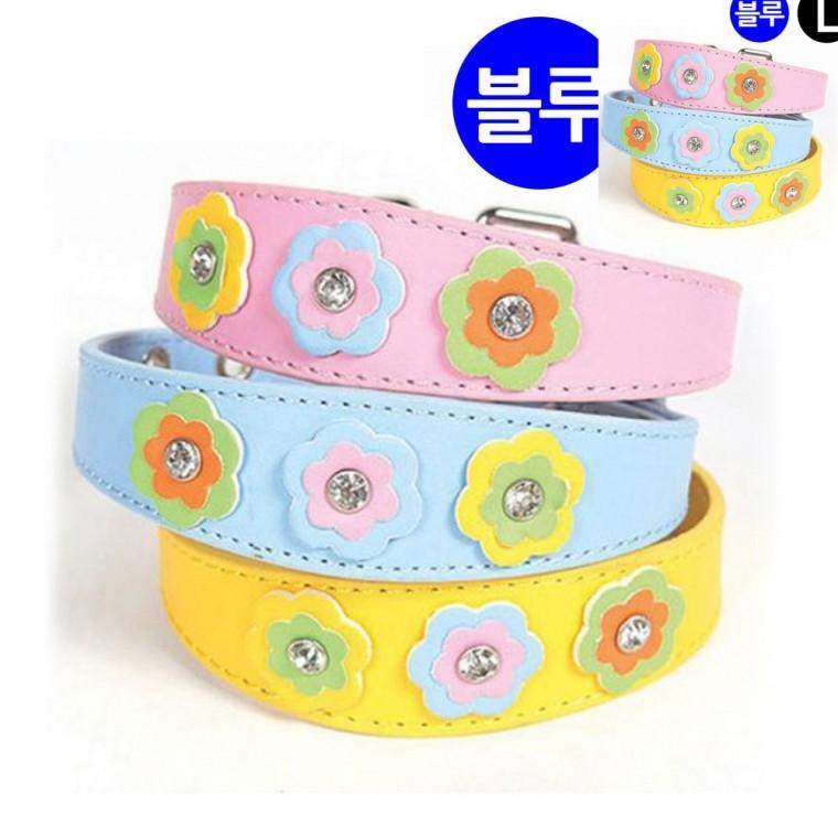 가죽목줄 블루 L 강아지 목줄 강아지자동차안전벨트 반려견안전벨트 애견안전벨트