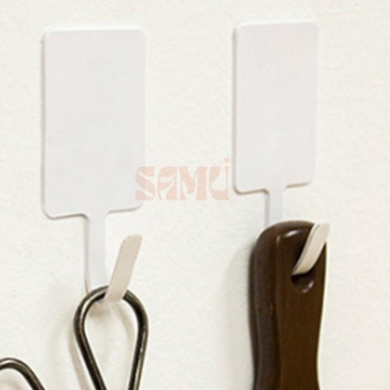 부착식 화이트 철사후크 선정 열쇠걸이