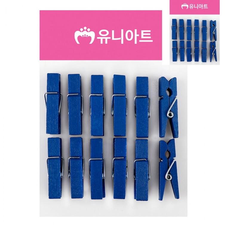 나무집게 중 파랑 소품걸이 메모걸이 POP집게