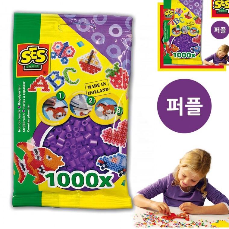 비즈 퍼플 1000pcs 키즈비즈아트 어린이비즈 키링비즈
