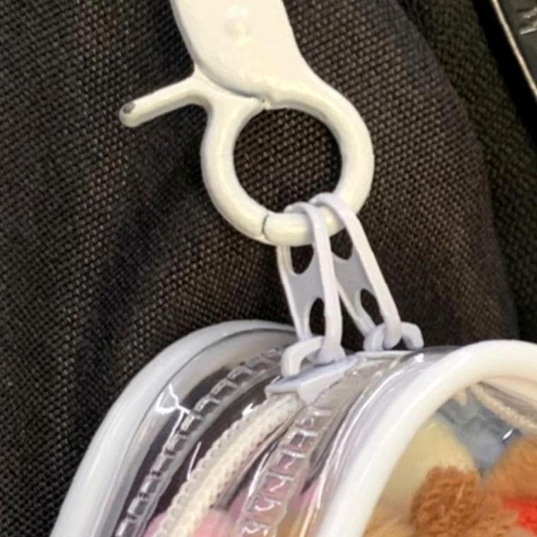 투명 PVC 활용 솜인형 보관파우치 사각 화이트