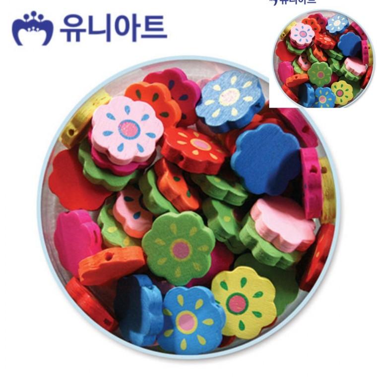 모양비즈 8번 나무비즈 태양꽃 미술만들기 만들기체험 미술교육