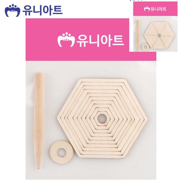 나무 팽이 육각 유아만들기재료 유치원만들기재료 팽이놀이