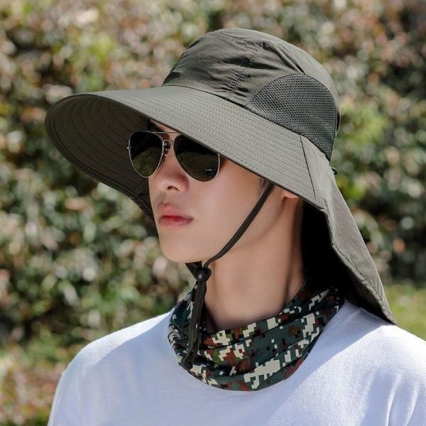 정글모 사하라캡 뒷목가리개 성인플랩캡 다크그린