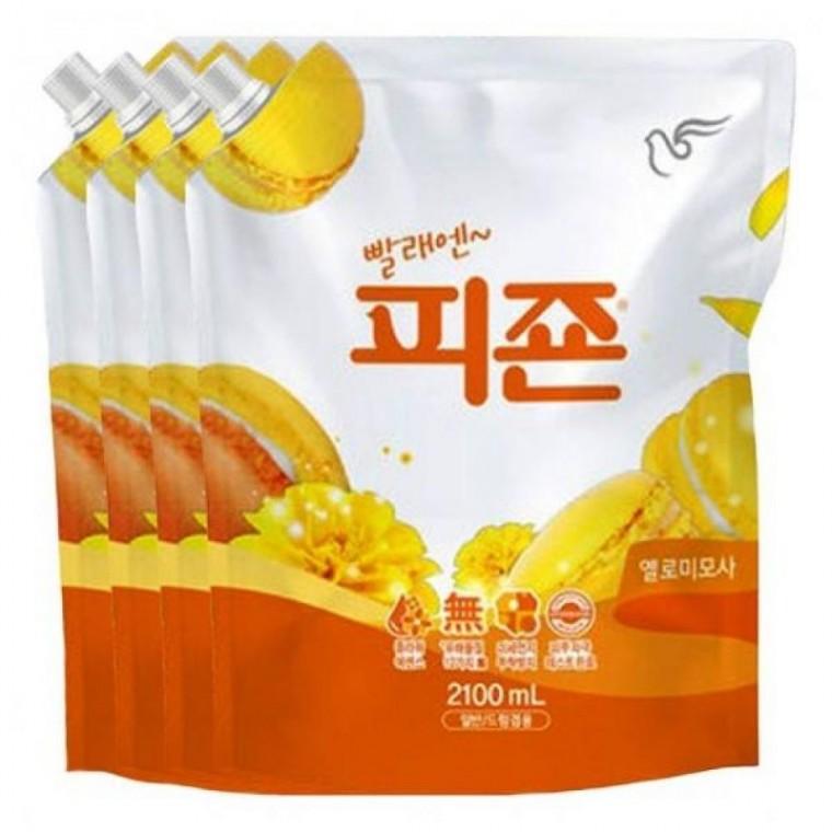 4개 피죤 옐로미모사 2100ml X 섬유유연제