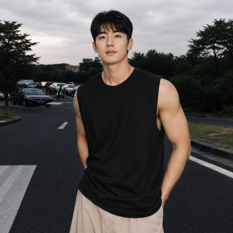 남자 헬스 운동 민소매 티셔츠