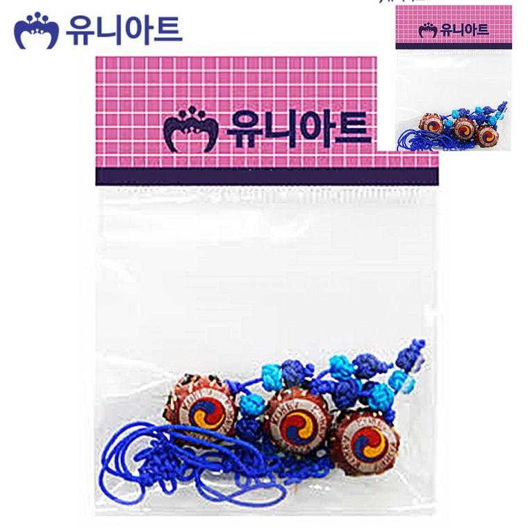 전통 북 파랑 3개입 전통장식끈 매듭공예 매듭장식