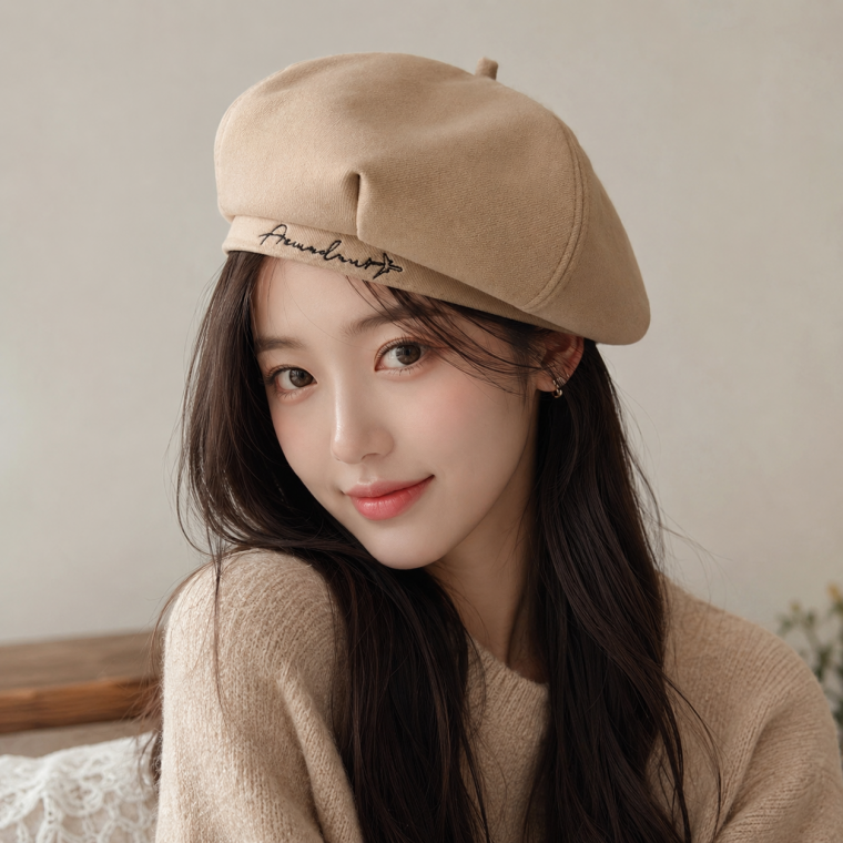 스마일94 여성베레모 팔각모 캐주얼모자 빵모자 얼굴을작아보이는 예술적복고풍 헌팅캡