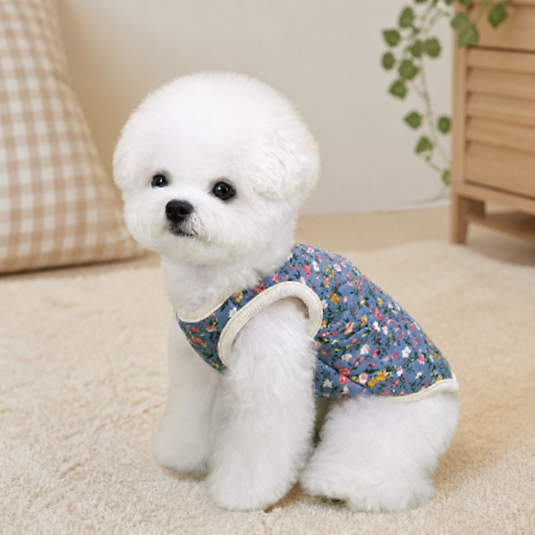 강아지 털조끼 레트로 애견 의류 소형견 중형견 겨울옷