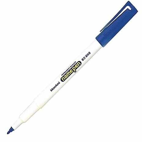 네임펜 F 0.5 1.0mm 청색 유성마커 유리용펜 유성마카