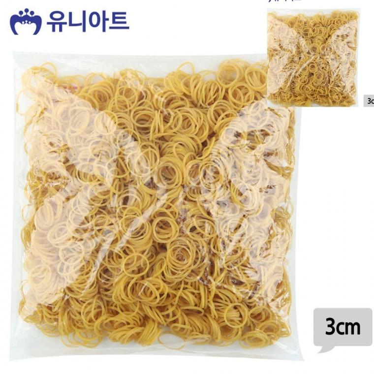 노랑 고무줄 3cm 머리끈고무줄 여성머리끈 머리고무줄