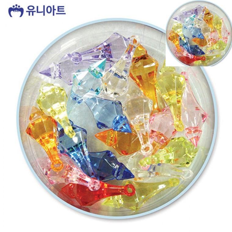 모양비즈 23번 크리스탈비즈 2cm x 4.5cm 미술놀이 아동미술만들기 만들기체험
