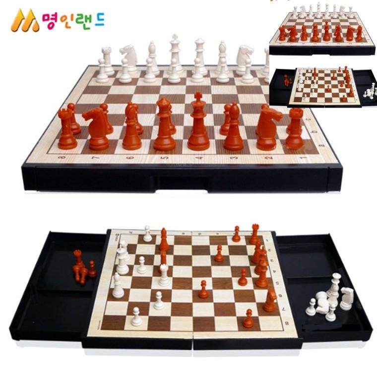 소형 자석식 체스 보드게임판 자석체스 가족게임