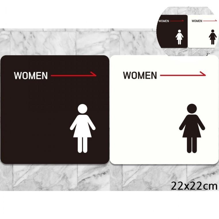 여자화장실오른쪽 표지판 22x22cm 화장실표시판 화장실표시 여자화장실표찰