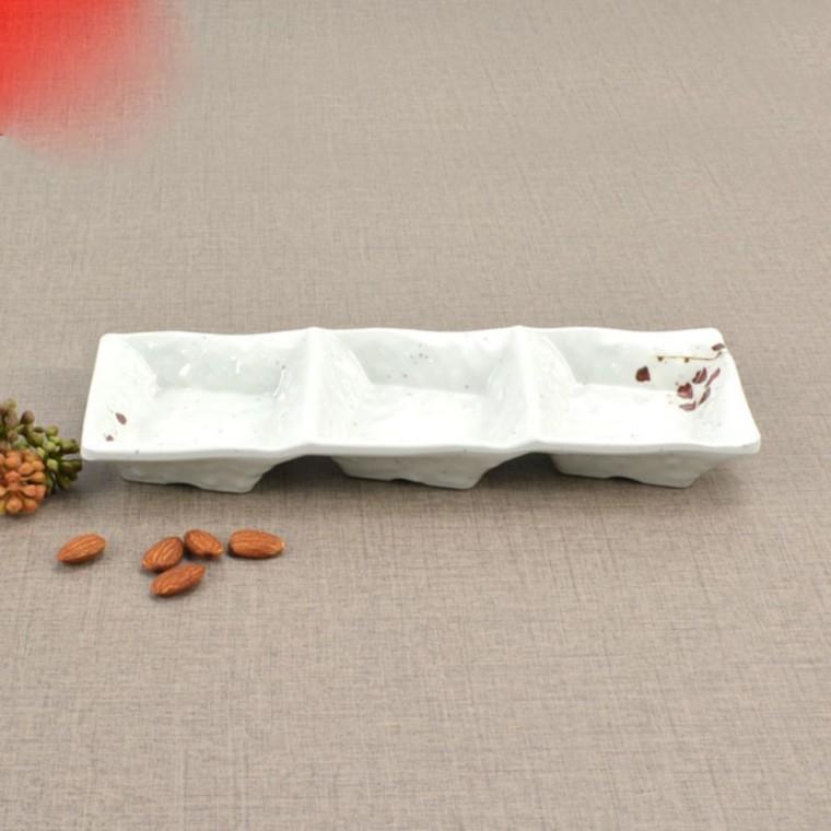 반찬3칸용기 소스종지 양념종지 3구접시 3칸나눔접시 사각종지