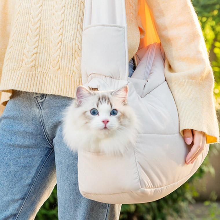 패딩 퀄팅 강아지 고양이 외출 백 이동 가방 M12451