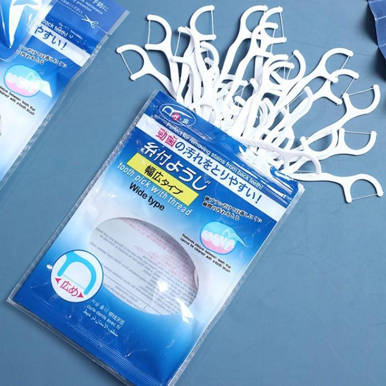 손잡이 치실 치간 칫솔 스틱 일회용 50P M12914-2