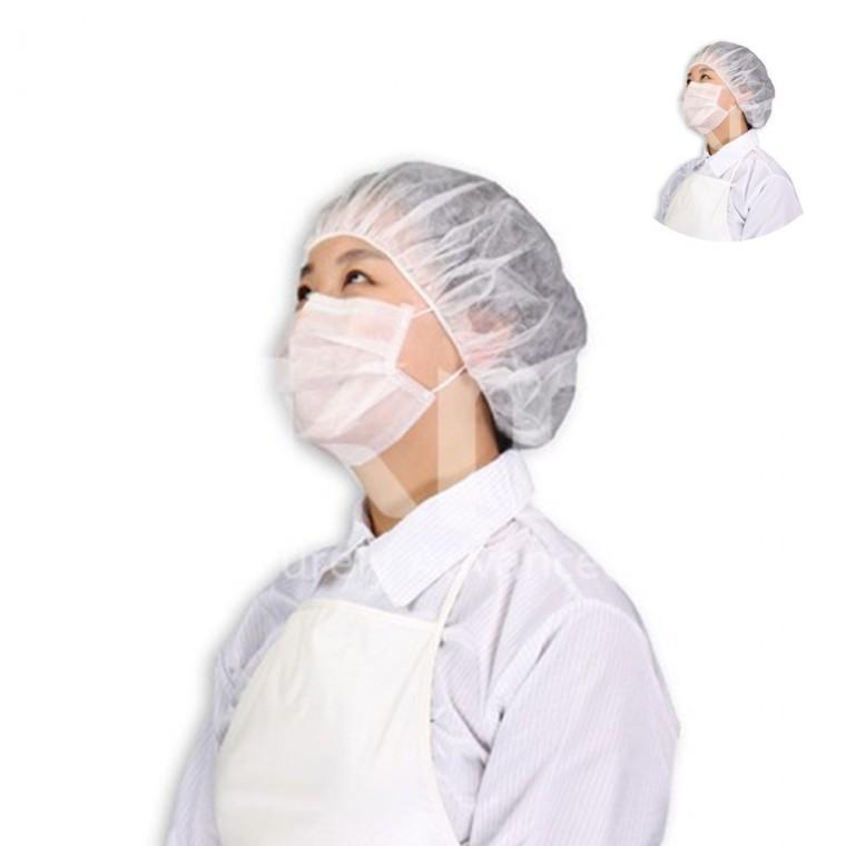 일회용 부직포 헤드캡 30g 100개입 일회용위생모자 조리모 부직포모자