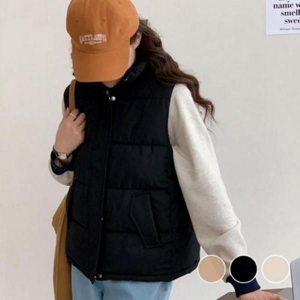 하이넥 스타일 겨울철 따뜻한 집업 패딩 여성 조끼 베스트 경량 하이넥 잠바 패딩 겨울 여자 조끼