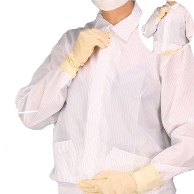 크린룸 방진복 Y카라 상의 제전복상의 방진실험복 다회용방진복