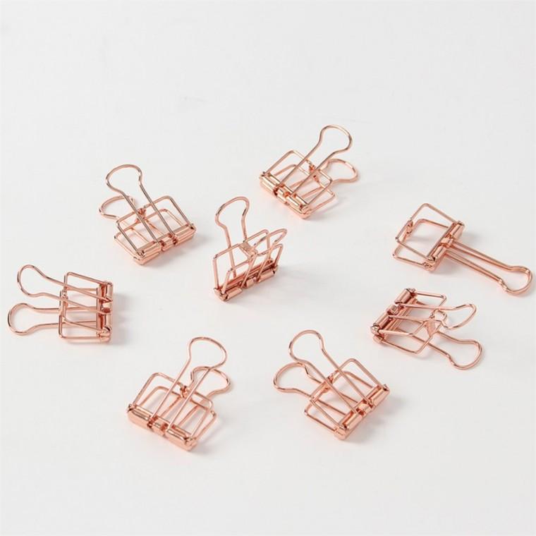 문구존 철제 더블클립 8개입 2cm 로즈골드 문서용 집게 더블클립대 서류클립