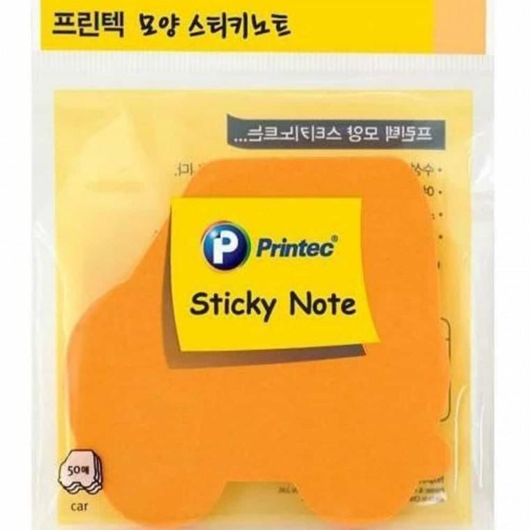 모양 스티키 노트 자동차 주황 예쁜메모지 컴퓨터메모지 접착메모지