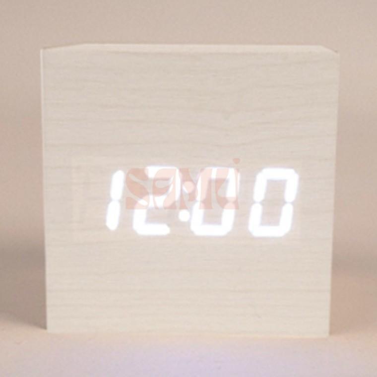 LED 우드 큐브 탁상시계 거실탁상시계 서재꾸미기