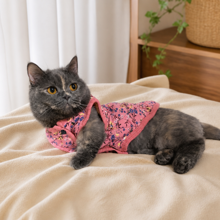반려동물 할매 김장조끼 강아지 고양이 의류 블루 핑크 S M L XL 2XL 3XL