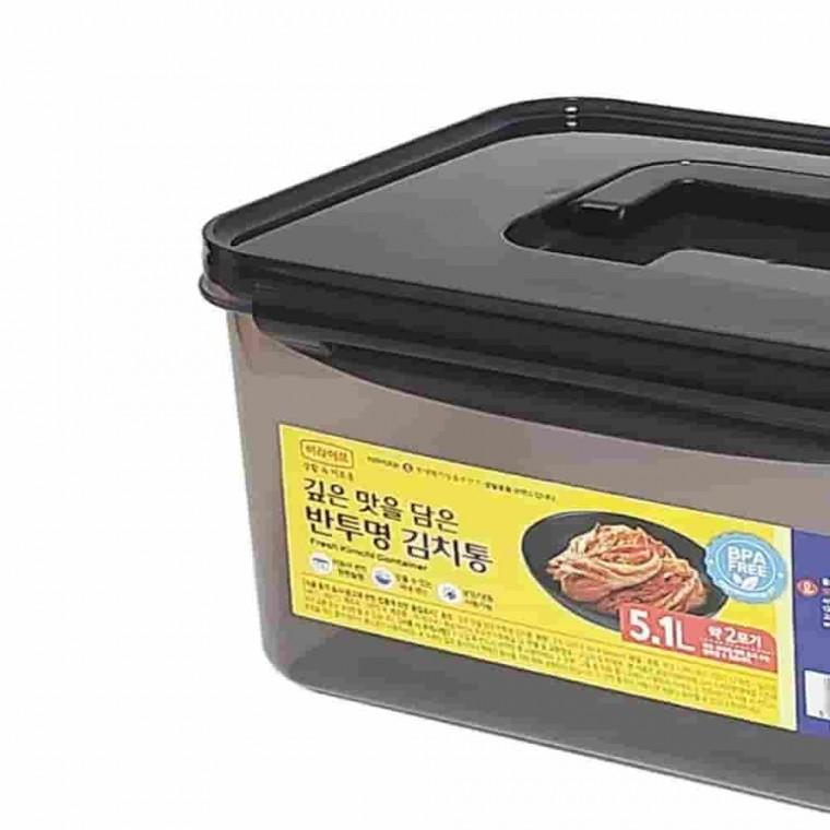 반투명 핸들 김치통 대형밀폐용기 김치보관함 대용량용기 사각김치통