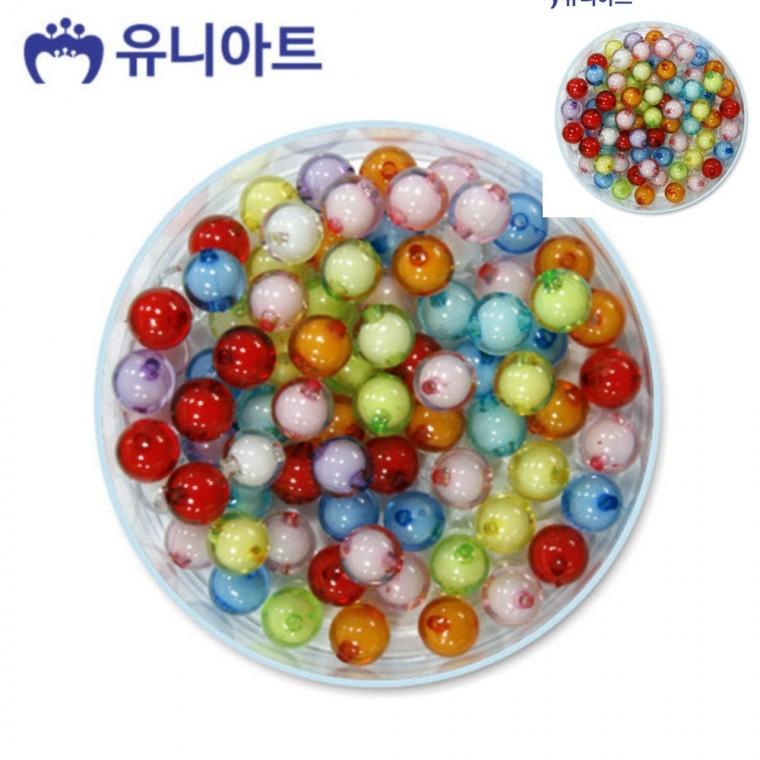 모양비즈 60번 투명 원형 이중구슬 대 비즈팔찌부자재 비즈목걸이구슬부자재 목걸이비즈