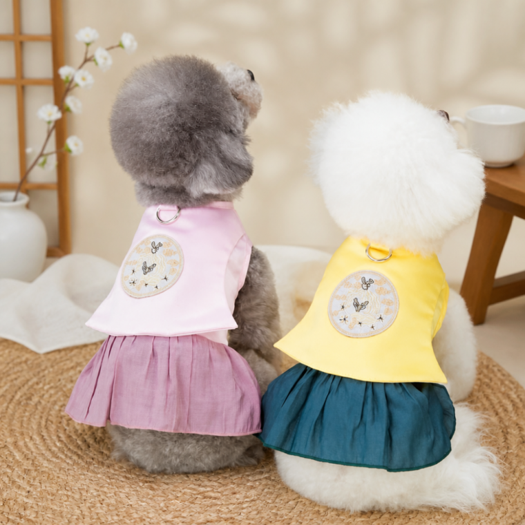 반려동물 명절 한복 강아지 고양이 애견 의류 드레스 원피스