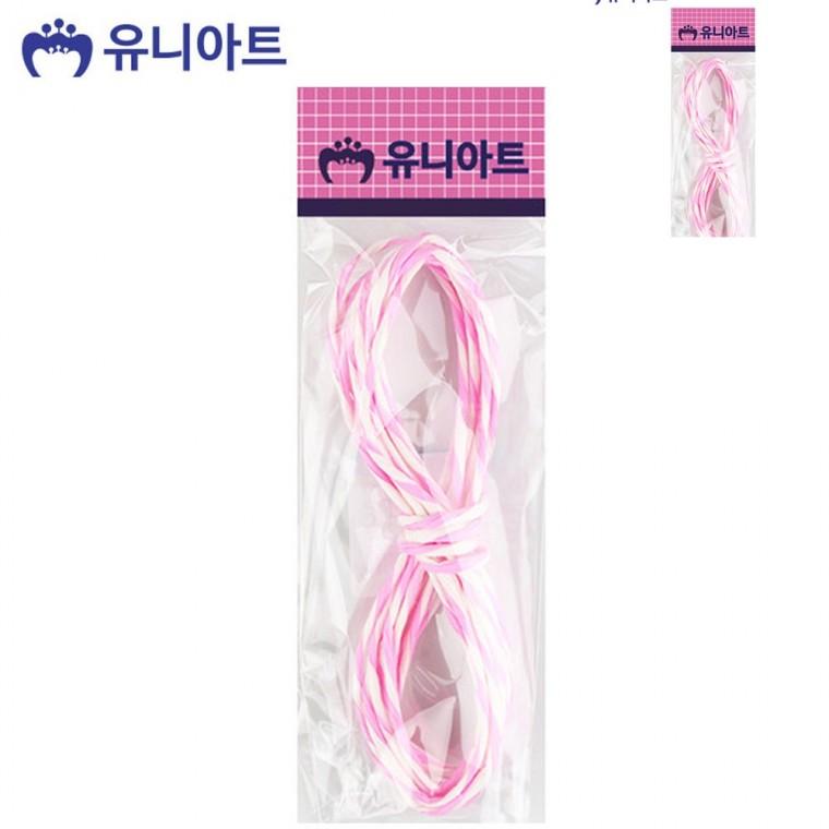 투톤 칼라 지끈 3mm 흰색 분홍 종이공예재료 칼라지끈 포장끈
