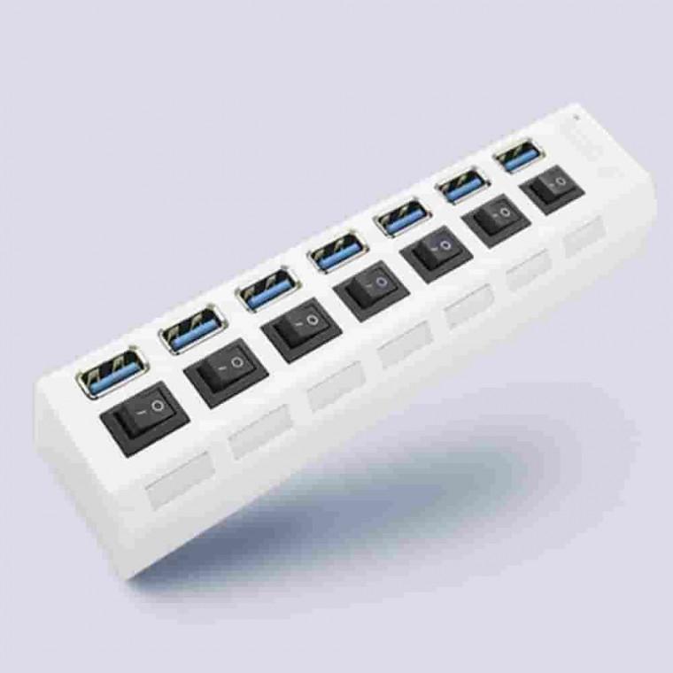 USB 3.0 개별스위치 7포트 USB허브 유에스비포트 USB충전포트 USB충전허브 USB허브3.0 USB3.0허브