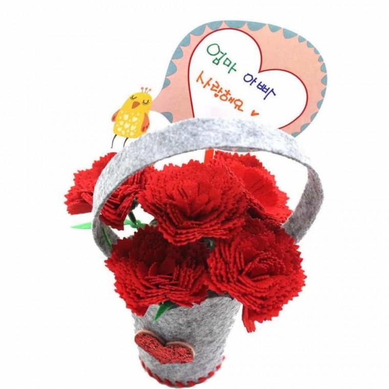 미술재료 펠트 카네이션 꽃바구니 만들기 10인용