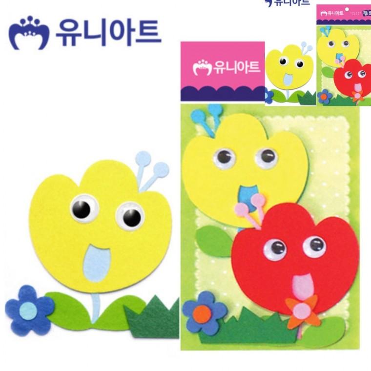 펠트 꽃세트 120x105mm 2pcs 공예재료 미술교육 미술만들기