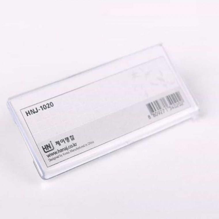 아크릴집게명찰 50개입 70mmx30mm 투명명찰 이름표거치대 테이블명찰