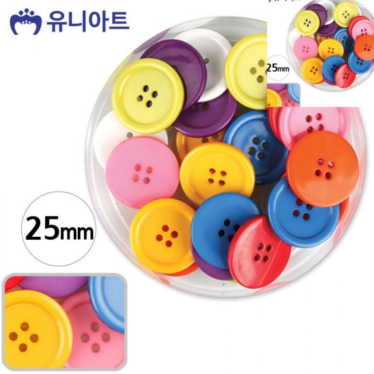 칼라단추 25mm 컬러원형단추 컬러단추 컬러4구단추