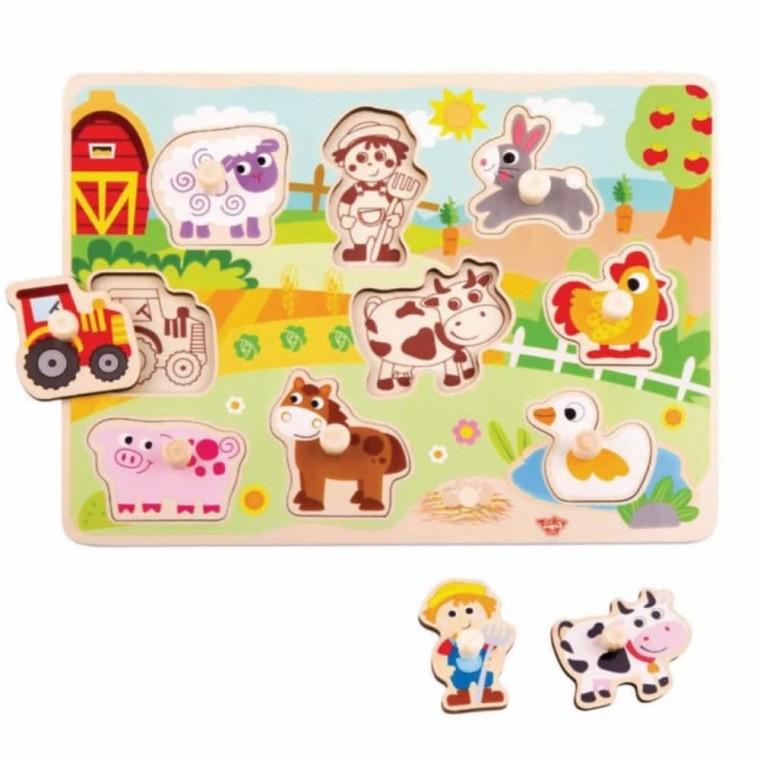 PUZZLE 농장 꼭지퍼즐 원목퍼즐 손잡이퍼즐