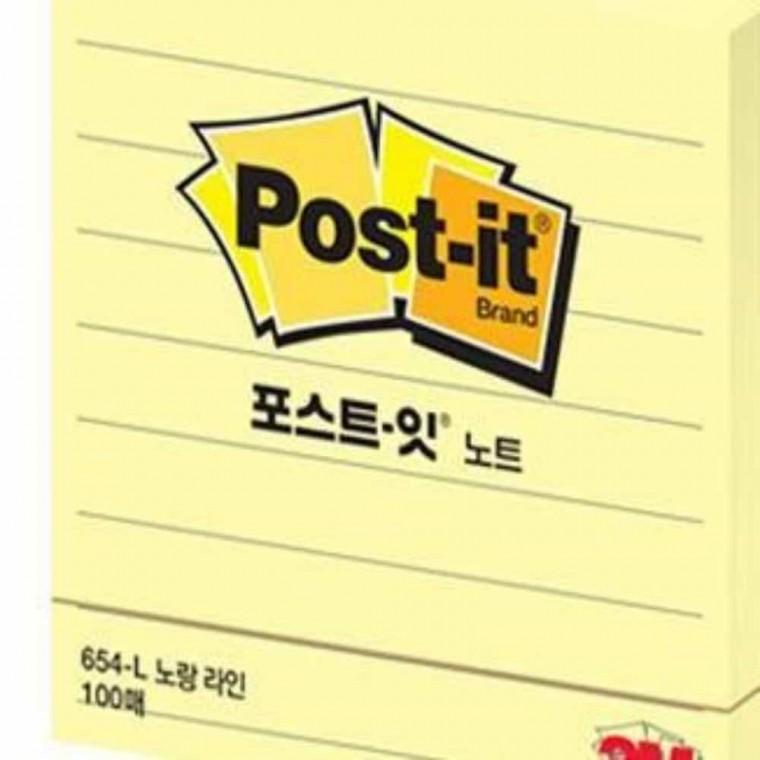 포스트잇 노트 라인 노랑 76x76 노란색메모지 리마인더 업무일지