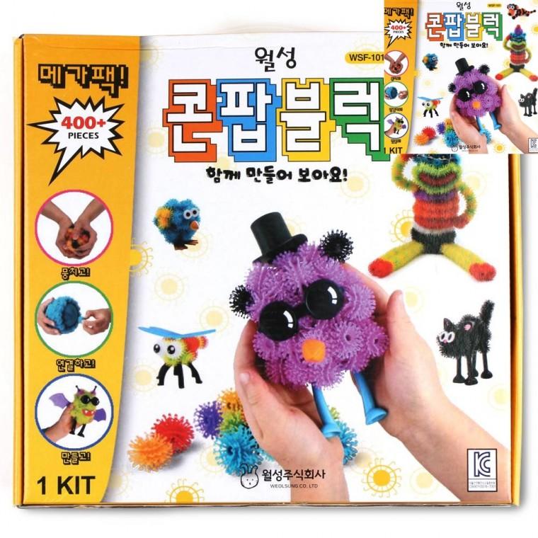 콘팝블럭 400p 감각발달블록 조립블록 아기블록