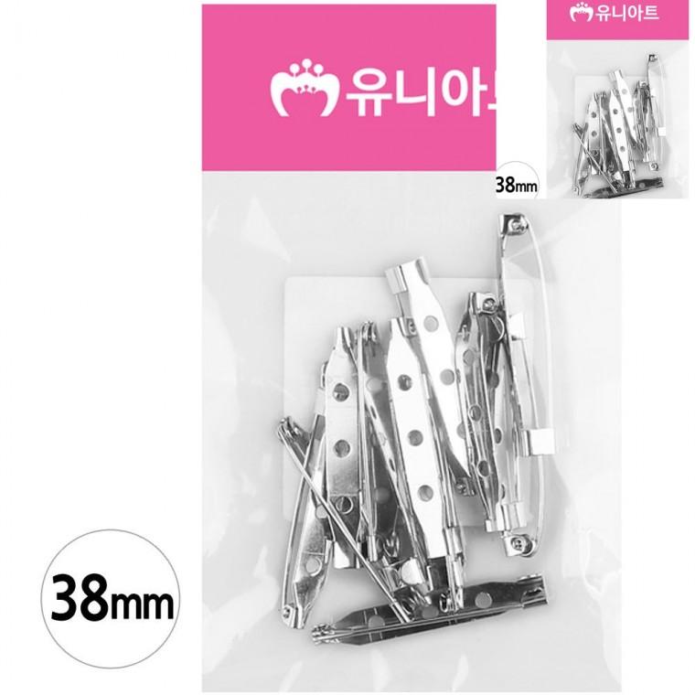 일자핀 38mm 13개입 브로치재료 실버옷핀 브로치옷핀