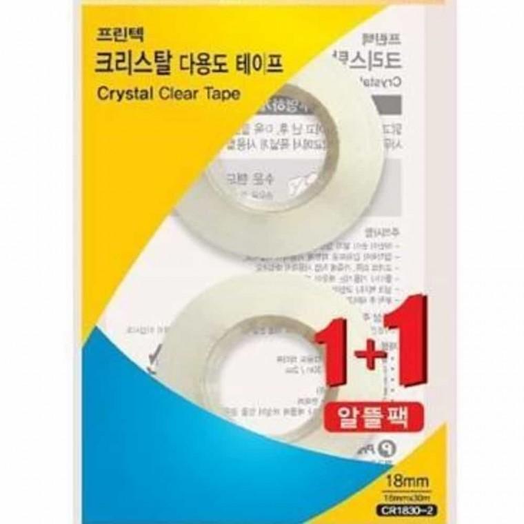 크리스탈테이프 2롤 18mmx30m 접착테이프 투명테이프 포장테이프
