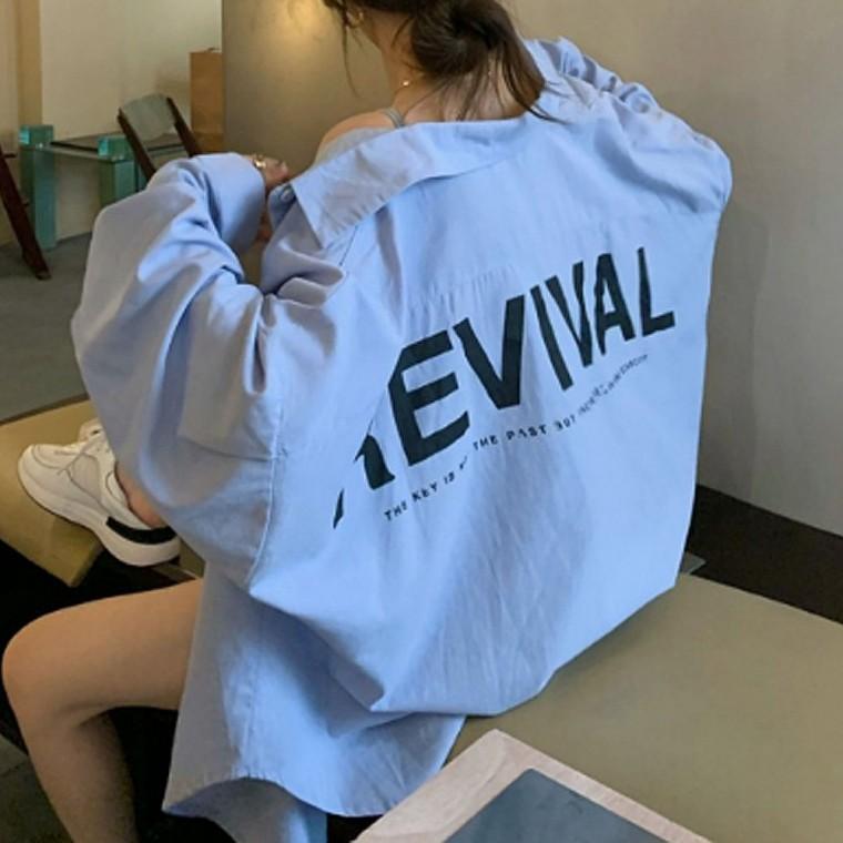 여자 캐주얼 외출 오버핏 소프트 포켓 긴팔 셔츠