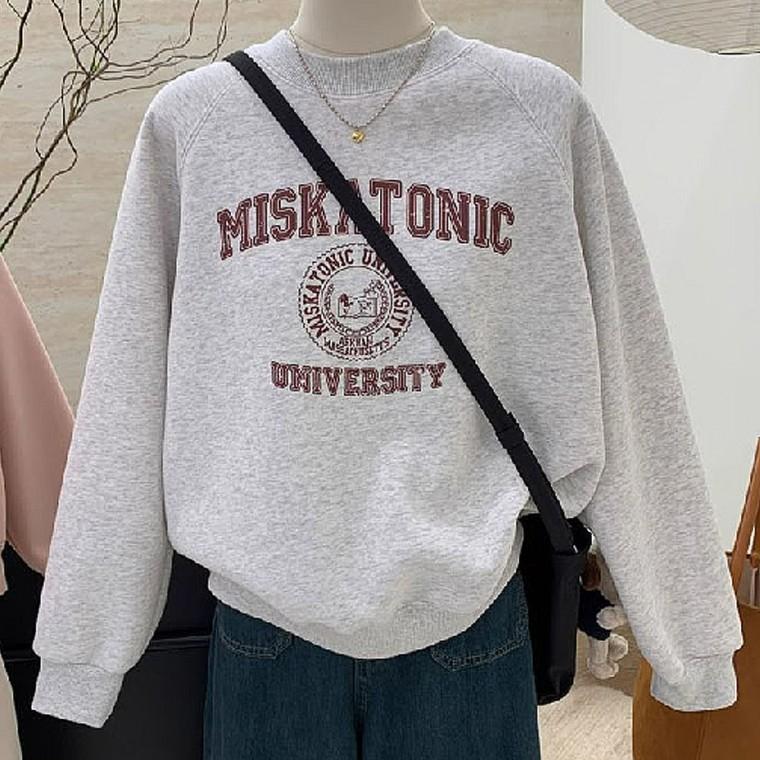 여성 데일리 루즈핏 프린팅 맨투맨 티셔츠