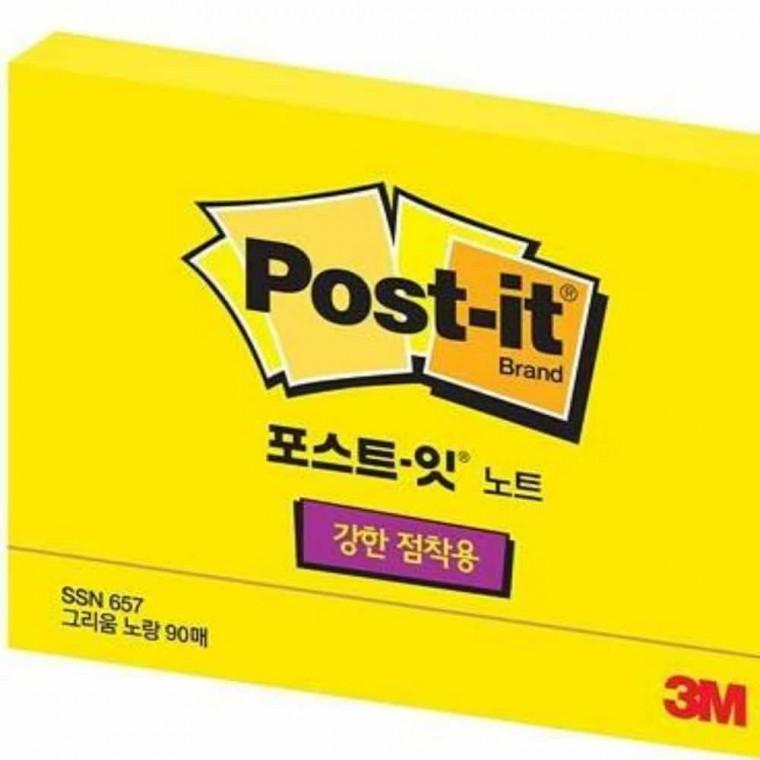포스트잇 노트 강한점착용 그리움노랑 102x76 스티커메모 점착메모지 접착메모지