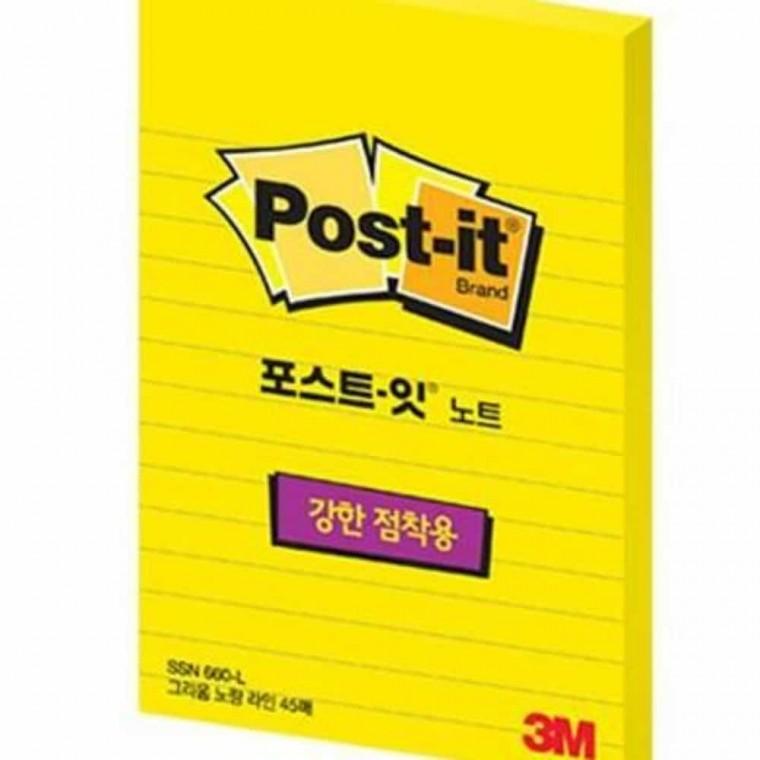 포스트잇 노트 강한점착용 그리움노랑 102x152 접착메모지 점착식메모지 스티커메모지