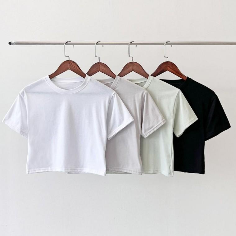 GPP V60 여자무지크롭반팔티숙 라운드넥 사이즈 남성 S 무지티 여성 여성 XL 무지 나시 맨투맨 U넥 겨울 라